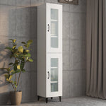 ZNTS Highboard High Gloss White 34.5x34x180 cm Engineered Wood 3115416