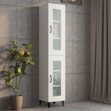 ZNTS Highboard High Gloss White 34.5x34x180 cm Engineered Wood 3115416