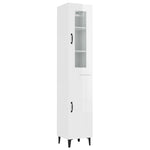 ZNTS Highboard High Gloss White 34.5x34x180 cm Engineered Wood 3115432