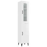 ZNTS Highboard High Gloss White 34.5x34x180 cm Engineered Wood 3115432