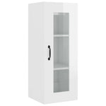 ZNTS Highboard High Gloss White 34.5x34x180 cm Engineered Wood 3115432