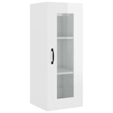ZNTS Highboard High Gloss White 34.5x34x180 cm Engineered Wood 3115432