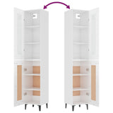 ZNTS Highboard High Gloss White 34.5x34x180 cm Engineered Wood 3115432