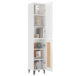 ZNTS Highboard High Gloss White 34.5x34x180 cm Engineered Wood 3115432