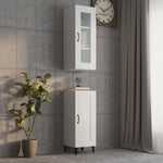 ZNTS Highboard High Gloss White 34.5x34x180 cm Engineered Wood 3115432