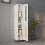 ZNTS Highboard High Gloss White 34.5x34x180 cm Engineered Wood 3115432