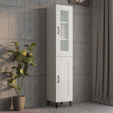 ZNTS Highboard High Gloss White 34.5x34x180 cm Engineered Wood 3115432