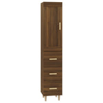 ZNTS Highboard Brown Oak 35x34x180 cm Engineered Wood 3115459