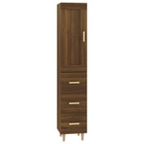ZNTS Highboard Brown Oak 35x34x180 cm Engineered Wood 3115459