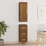 ZNTS Highboard Brown Oak 35x34x180 cm Engineered Wood 3115459