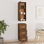 ZNTS Highboard Brown Oak 35x34x180 cm Engineered Wood 3115459