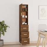 ZNTS Highboard Brown Oak 35x34x180 cm Engineered Wood 3115459