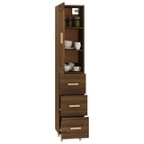 ZNTS Highboard Brown Oak 35x34x180 cm Engineered Wood 3115459