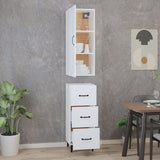 ZNTS Highboard High Gloss White 35x34x180 cm Engineered Wood 3115464