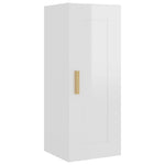 ZNTS Highboard High Gloss White 35x34x180 cm Engineered Wood 3115472