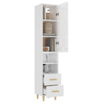 ZNTS Highboard High Gloss White 35x34x180 cm Engineered Wood 3115472