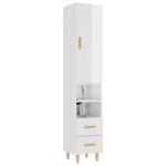 ZNTS Highboard High Gloss White 35x34x180 cm Engineered Wood 3115472