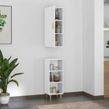ZNTS Highboard High Gloss White 35x34x180 cm Engineered Wood 3115488