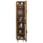 ZNTS Highboard Smoked Oak 35x34x180 cm Engineered Wood 3115505
