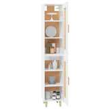 ZNTS Highboard High Gloss White 35x34x180 cm Engineered Wood 3115520