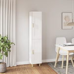 ZNTS Highboard High Gloss White 35x34x180 cm Engineered Wood 3115520
