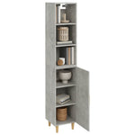 ZNTS Highboard Concrete Grey 34.5x34x180 cm Engineered Wood 3115535