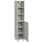 ZNTS Highboard Concrete Grey 34.5x34x180 cm Engineered Wood 3115535