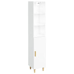 ZNTS Highboard High Gloss White 34.5x34x180 cm Engineered Wood 3115536