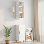 ZNTS Highboard High Gloss White 34.5x34x180 cm Engineered Wood 3115536