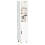 ZNTS Highboard High Gloss White 34.5x34x180 cm Engineered Wood 3115536