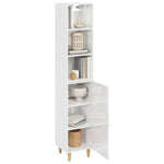 ZNTS Highboard High Gloss White 34.5x34x180 cm Engineered Wood 3115536