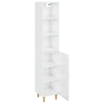 ZNTS Highboard High Gloss White 34.5x34x180 cm Engineered Wood 3115536