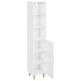 ZNTS Highboard High Gloss White 34.5x34x180 cm Engineered Wood 3115536