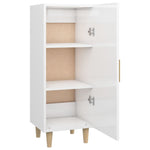 ZNTS Highboard High Gloss White 34.5x34x180 cm Engineered Wood 3115536