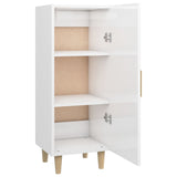 ZNTS Highboard High Gloss White 34.5x34x180 cm Engineered Wood 3115536