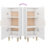 ZNTS Highboard High Gloss White 34.5x34x180 cm Engineered Wood 3115536