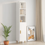 ZNTS Highboard High Gloss White 34.5x34x180 cm Engineered Wood 3115536