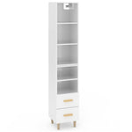 ZNTS Highboard High Gloss White 34.5x34x180 cm Engineered Wood 3115568