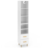 ZNTS Highboard High Gloss White 34.5x34x180 cm Engineered Wood 3115568