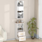 ZNTS Highboard High Gloss White 34.5x34x180 cm Engineered Wood 3115568