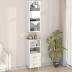 ZNTS Highboard High Gloss White 34.5x34x180 cm Engineered Wood 3115568