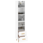 ZNTS Highboard High Gloss White 34.5x34x180 cm Engineered Wood 3115568