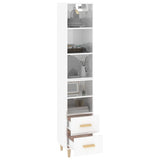 ZNTS Highboard High Gloss White 34.5x34x180 cm Engineered Wood 3115568