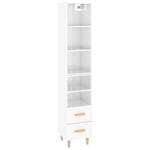ZNTS Highboard High Gloss White 34.5x34x180 cm Engineered Wood 3115568