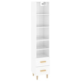 ZNTS Highboard High Gloss White 34.5x34x180 cm Engineered Wood 3115568