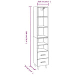 ZNTS Highboard High Gloss White 34.5x34x180 cm Engineered Wood 3115568
