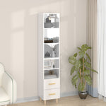 ZNTS Highboard High Gloss White 34.5x34x180 cm Engineered Wood 3115568