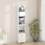 ZNTS Highboard High Gloss White 34.5x34x180 cm Engineered Wood 3115568