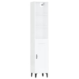 ZNTS Highboard High Gloss White 34.5x34x180 cm Engineered Wood 3115624