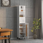 ZNTS Highboard High Gloss White 34.5x34x180 cm Engineered Wood 3115624